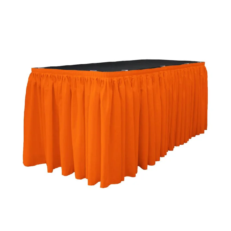 14 Ft. x 29 in. Orange Accordion Pleat Polyester Table Skirt satin skirt smooth