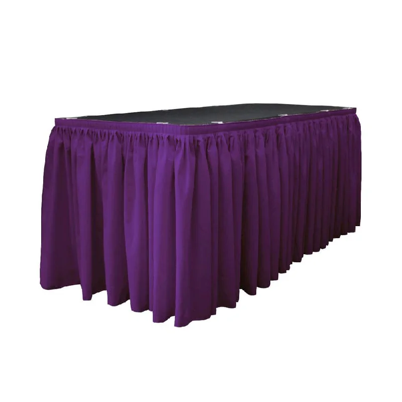 14 Ft. x 29 in. Purple Accordion Pleat Polyester Table Skirt velvet skirt plush