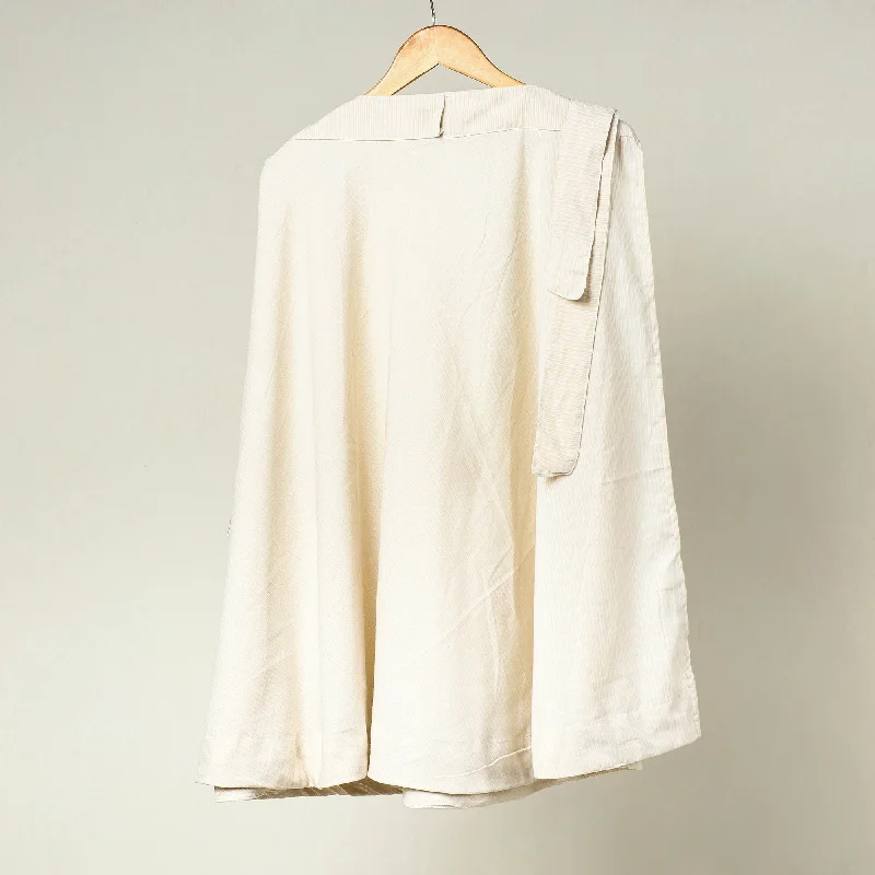 Beige - Plain Handloom Jhiri Cotton Wrap Around Skirt cashmere skirt plush