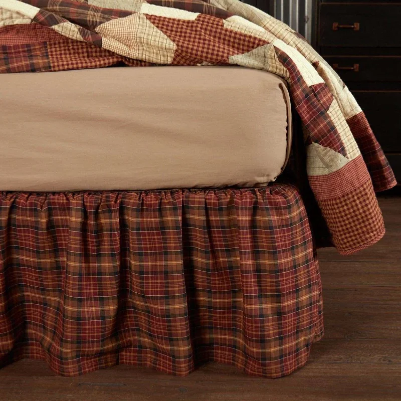 Abilene Star Bed Skirts Burgundy, Tan, Dark Brown VHC Brands corduroy skirt cozy