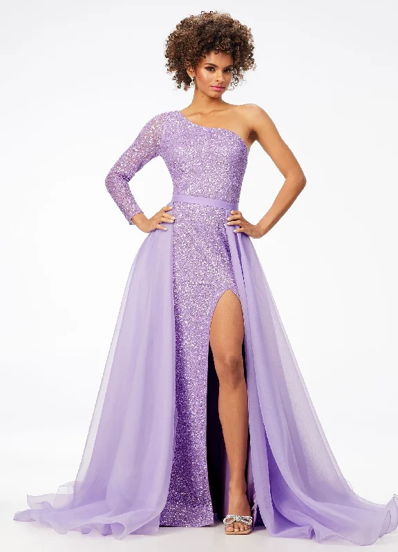 Ashley Lauren 1740 Size 2,6,12 Periwinkle Long Organza Pageant Overskirt Wire Hem Layered Train Detachable low waist skirt