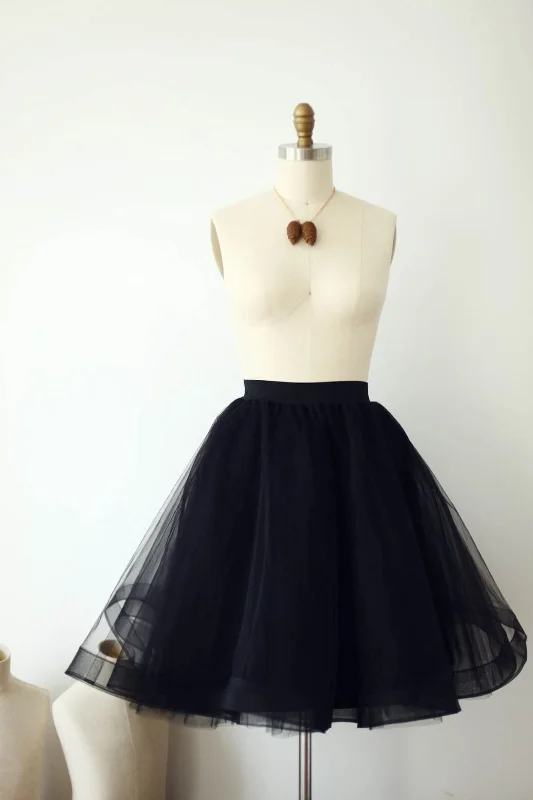 Black Horsehair Tulle Skirt / Short Women Skirt seamless skirt comfort