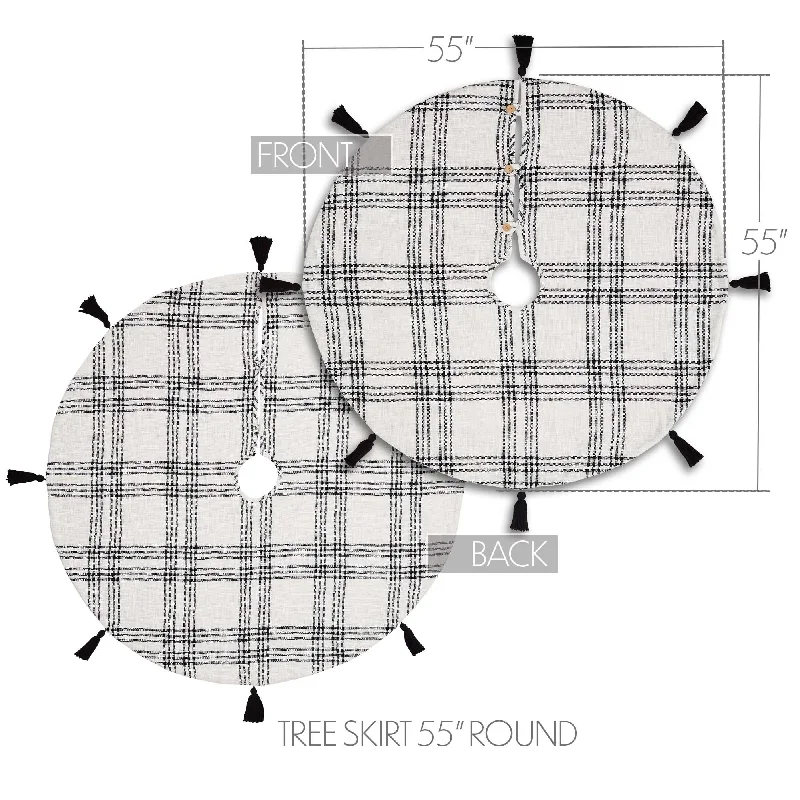 Black Plaid Tree Skirt 55 silk skirt luxurious