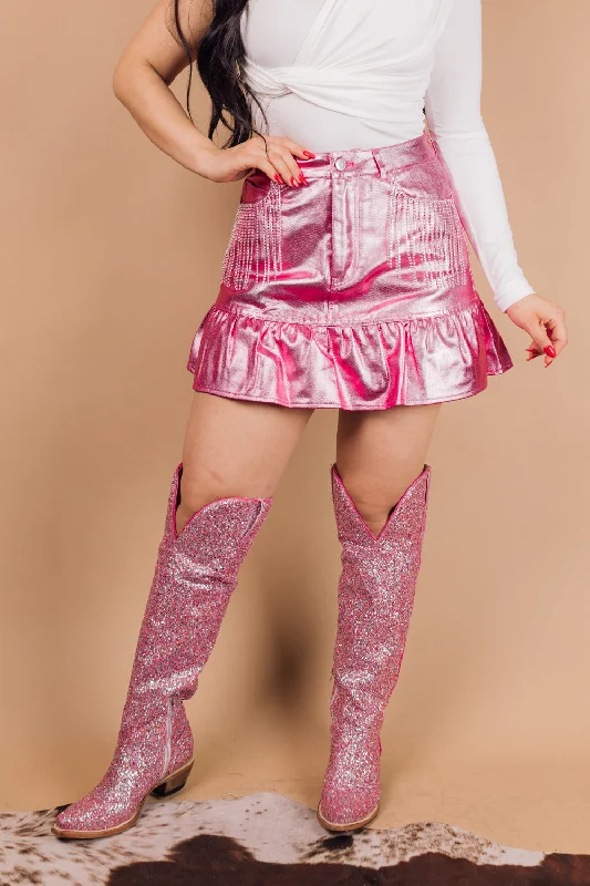 The Jazzy Pink Skirt JJ midi skirt versatile