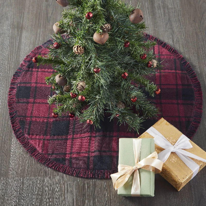 Cumberland Red Black Plaid Tree Skirt 24 linen skirt airy