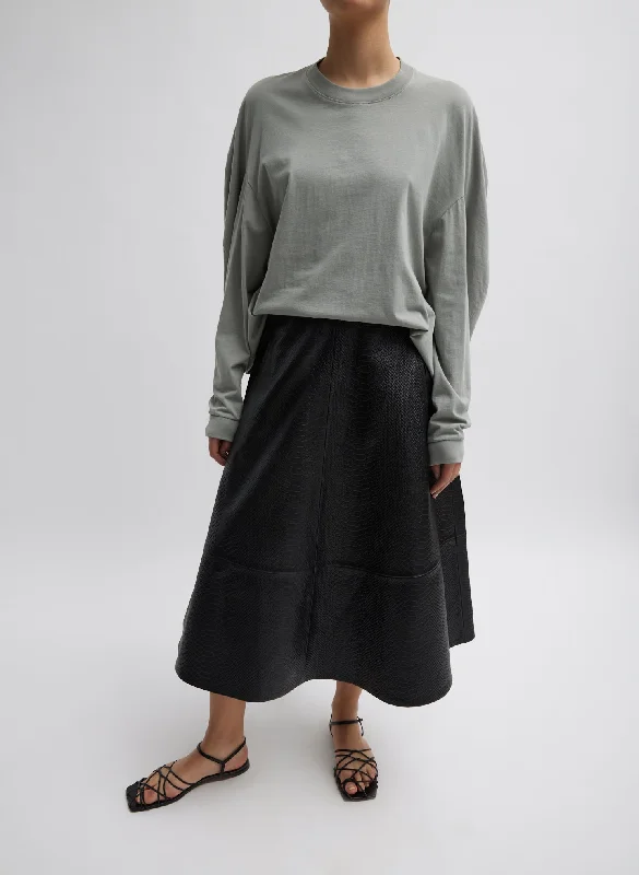 Embossed Python Circle Skirt corduroy skirt comfortable