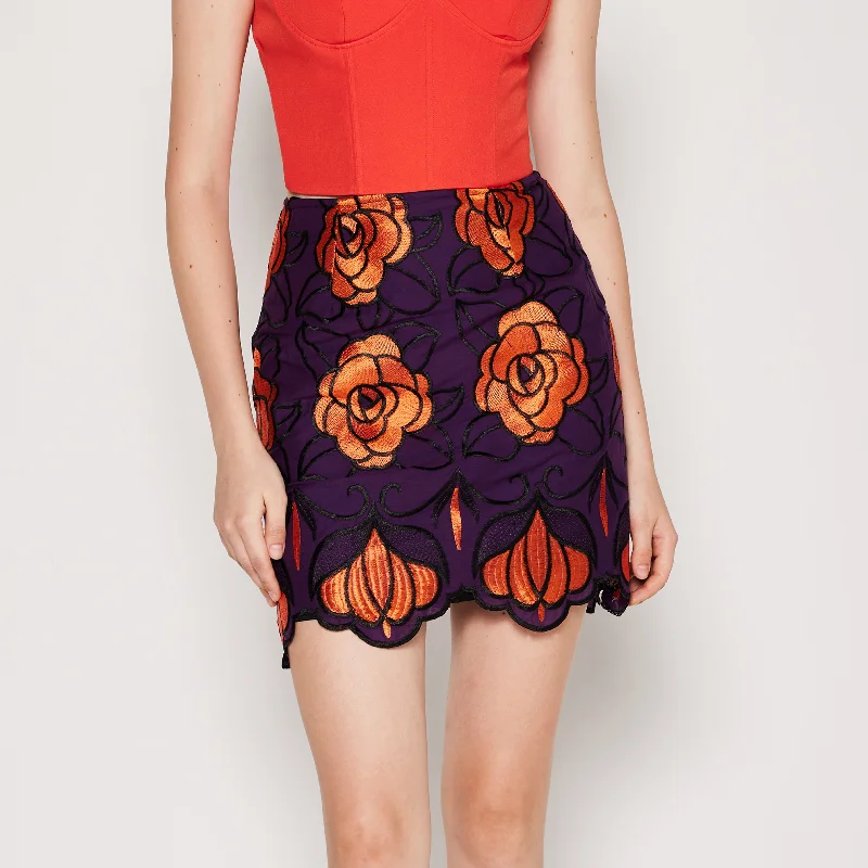 Embroidery Lace Skirt spandex blend skirt