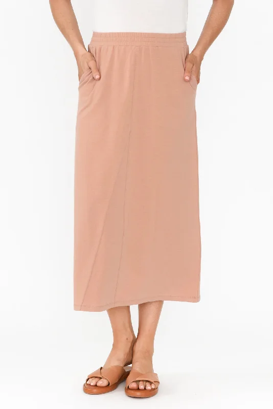 Etta Beige Cotton Pocket Skirt seamless skirt comfort
