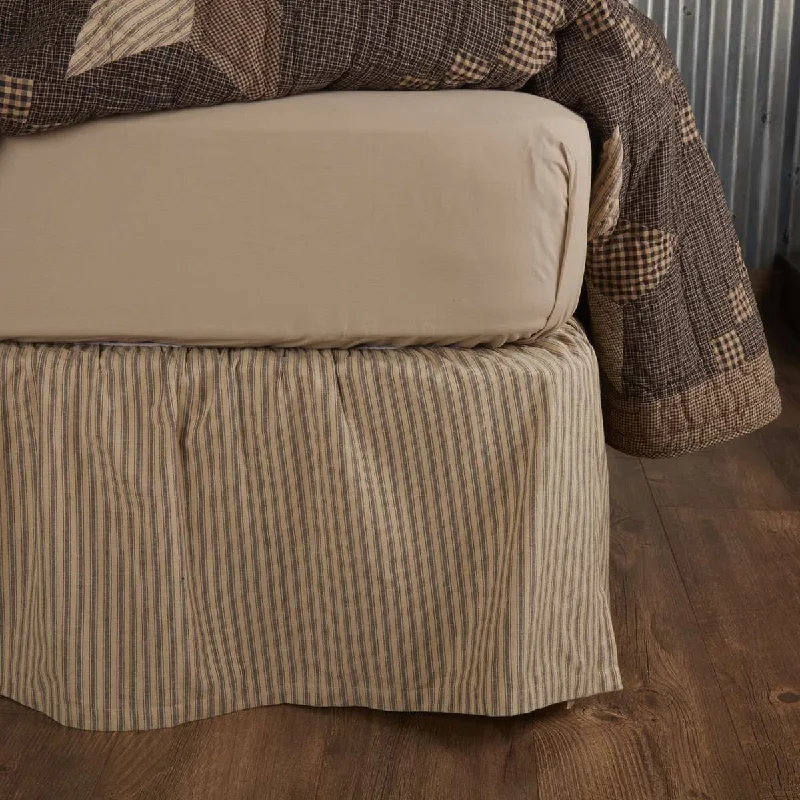 Farmhouse Star Ticking Stripe Bed Skirts VHC Brands chiffon skirt airy