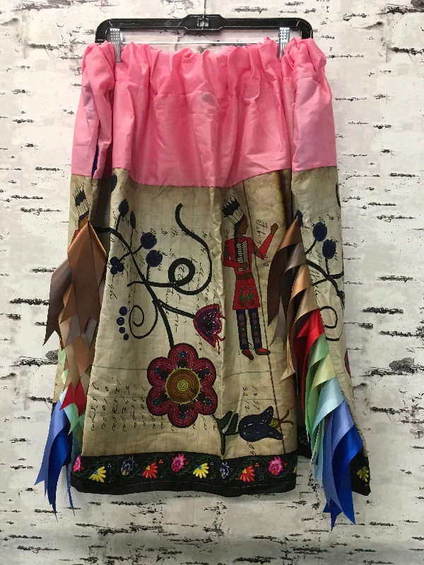 Handmade Ledger Encounter & Pink Trim Ribbon Skirt denim skirt durable