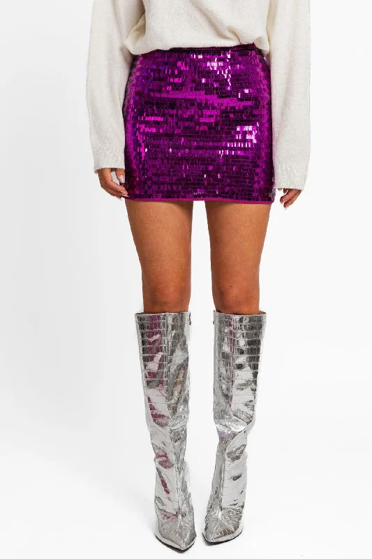 Purple Sequin Metallic Mini Skirt velvet skirt sumptuous