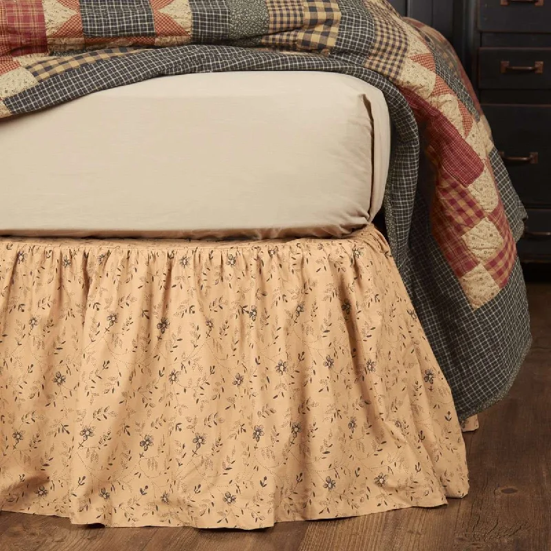 Maisie Bed Skirts Natural, Country Black VHC Brands ribbed skirt waist