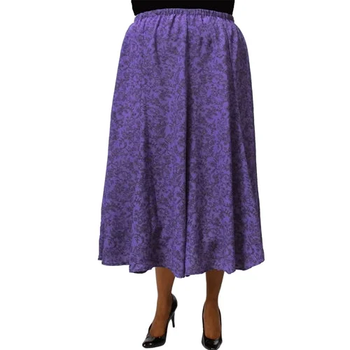 Mila Purple 8-Gore Plus Size Skirt leather skirt sleek