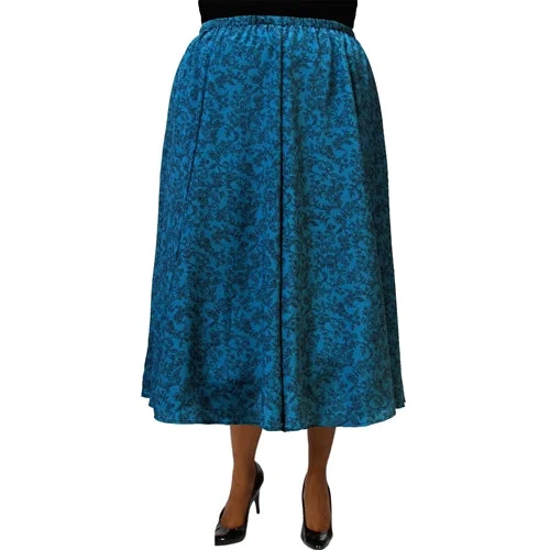 Mila Teal 8-Gore Plus Size Skirt wool skirt warm