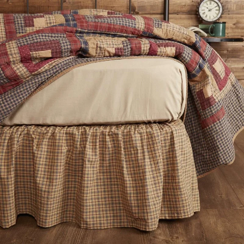 Millsboro Bed Skirts Khaki, Burgundy, Navy VHC Brands breathable skirt fabric