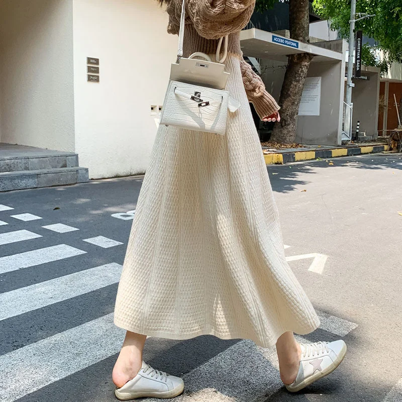 NiDELL: Glamorous Autumn Long Skirt For Women linen skirt relaxed