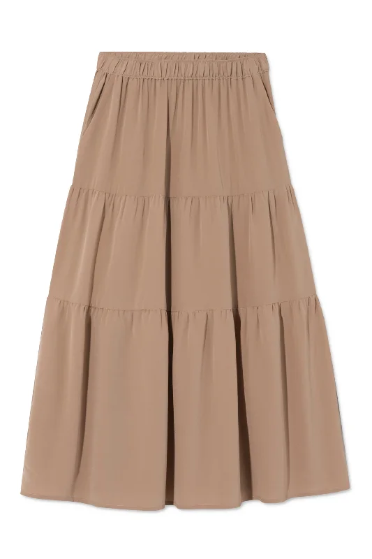 PAPRIKA SILK SKIRT BROWN corduroy skirt cozy