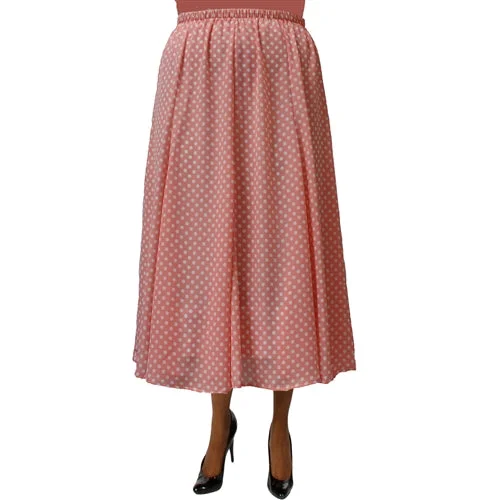 Pink Dots 8-Gore Plus Size Skirt zip skirt side