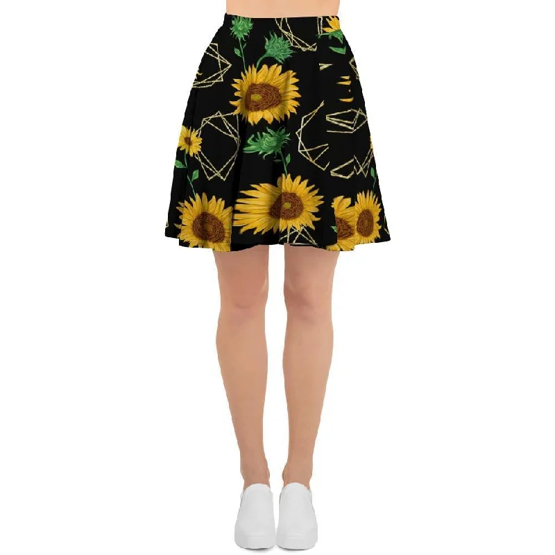 Polygonal Sunflower Women's Skirt breathable skirt fabric