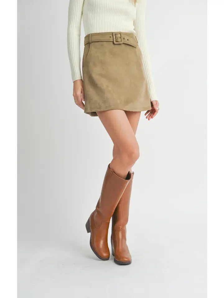 TUSCANY FAUX SUED MINI SKIRT velvet skirt plush