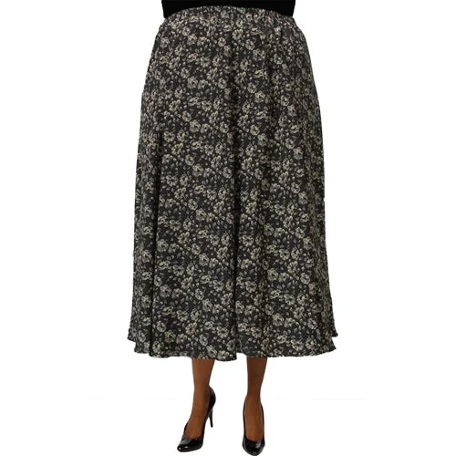 Sigrid Black 8-Gore Plus Size Skirt corduroy skirt comfortable