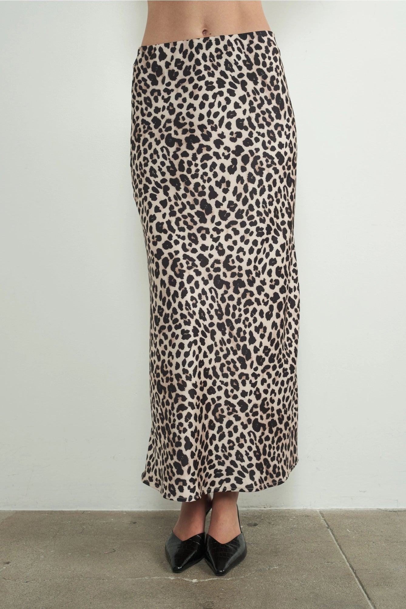 Take a Moment Leopard Skirt button skirt front