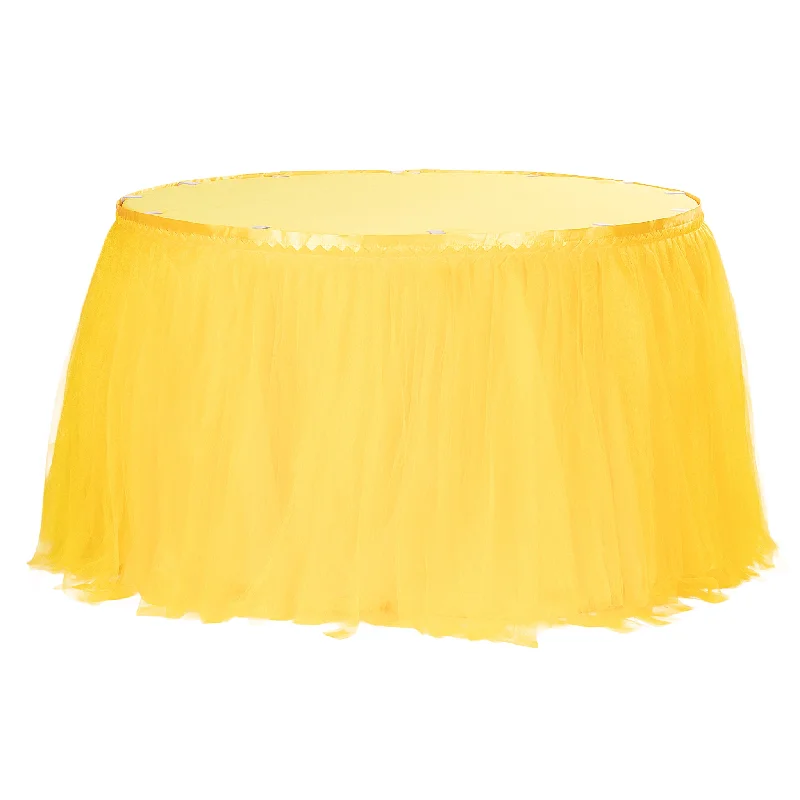 Tulle Tutu 17ft Table Skirt - Canary Yellow cashmere skirt soft