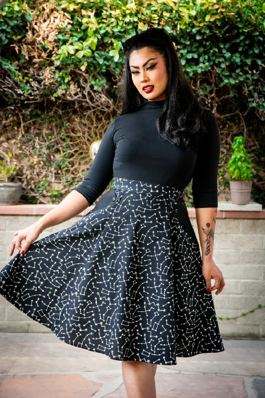 Twirl Skirt- Black Constellations (glow-in-the-dark) *sale maxi skirt elegant