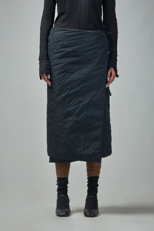 Long Padded Wrap Skirt cashmere skirt fine